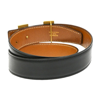 Hermes Constance Reversible Belt Leather, Black, Leather, Belt