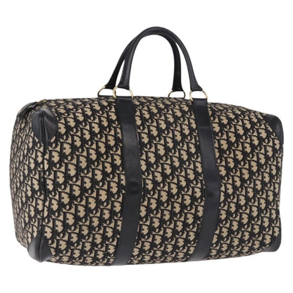 Christian Dior Convertible Boston Oblique Canvas, Black, Canvas, Travel Bag