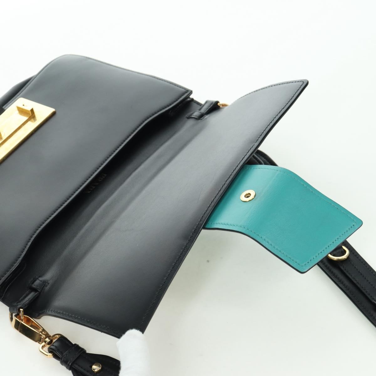 Prada Metal Ribbon City Calfskin, Gray, Leather, Shoulder Bag