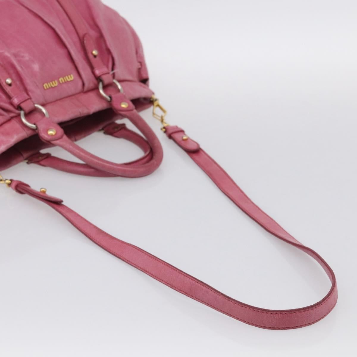 Miu Miu Vitello Lux Leather, Pink, Leather, Handbag