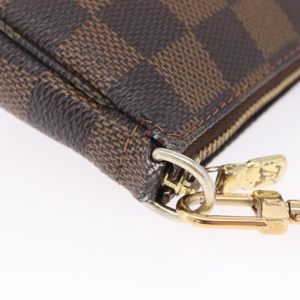 Louis Vuitton Mini pochette accessoires Damier Canvas, Brown, Canvas, Clutch