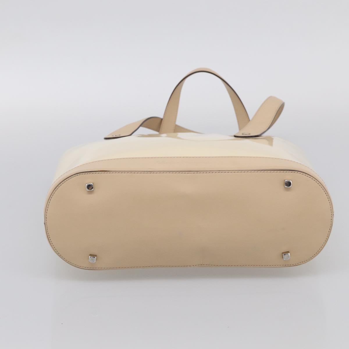 Salvatore Ferragamo Vintage Patent Leather, Beige, Patent Leather, Shoulder Bag