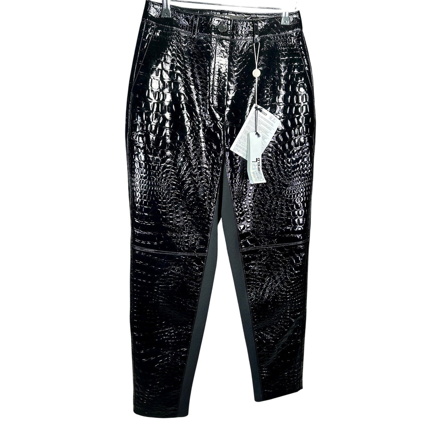 NWT KARL LAGERFELD Faux Croc Patent Pants