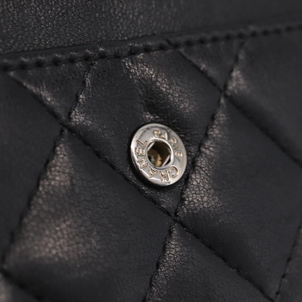 Chanel CC Flap Card Case Quilted Lambskin, Black, Leather, Card Holder