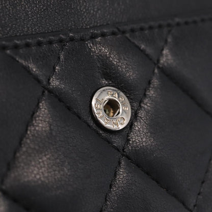 Chanel CC Flap Card Case Quilted Lambskin, Black, Leather, Card Holder