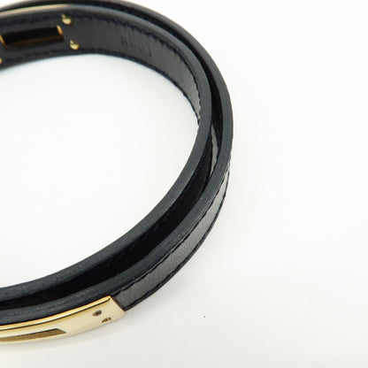 Hermes Kelly Double Tour Leather, Black, Leather, Bracelet