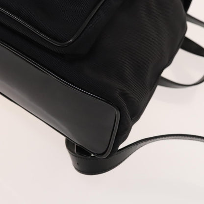 Gucci Vintage Bamboo Nylon and Patent Leather, Black, Nylon, Backpack