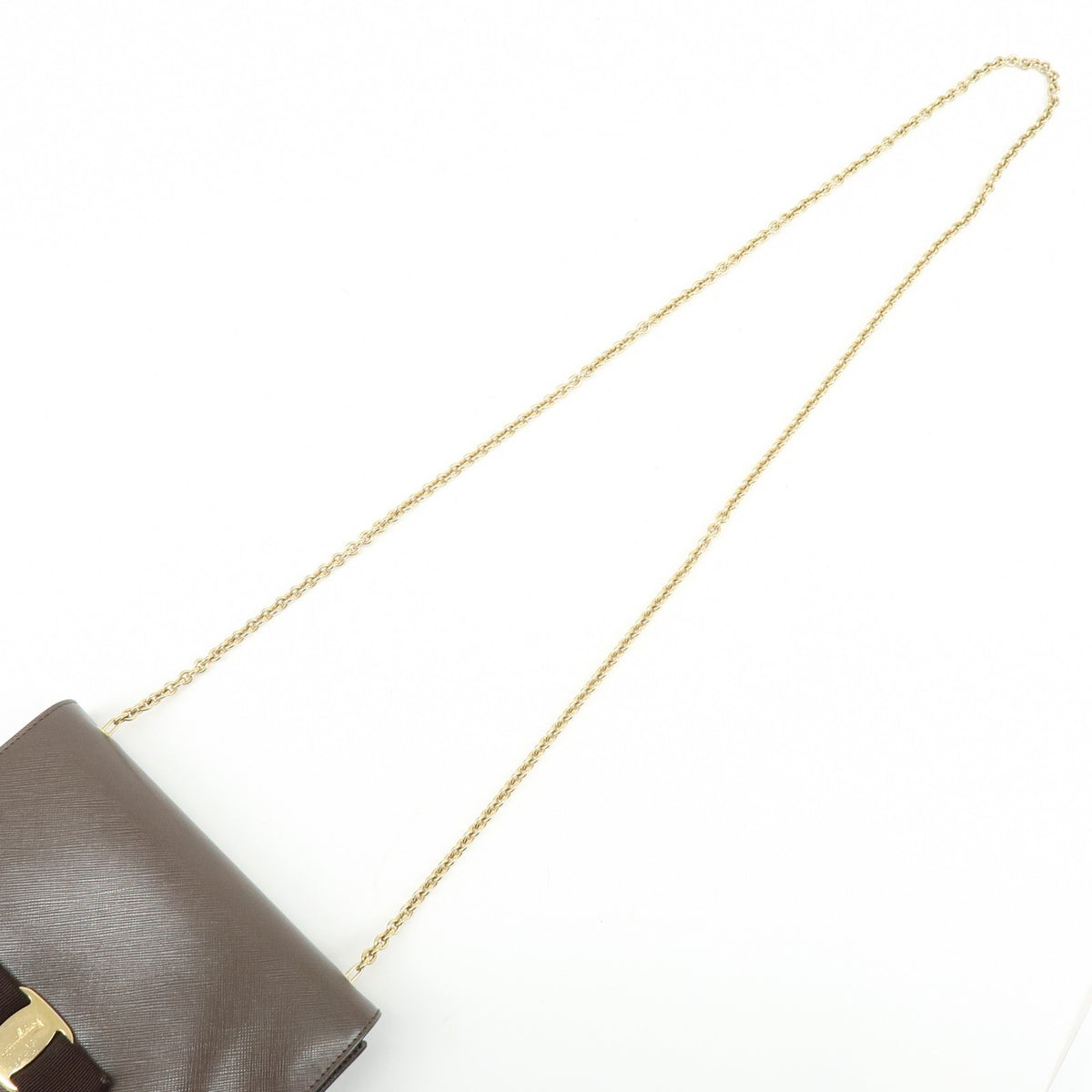 Salvatore Ferragamo Vara Bow Glitter, Brown, Leather, Crossbody Bag