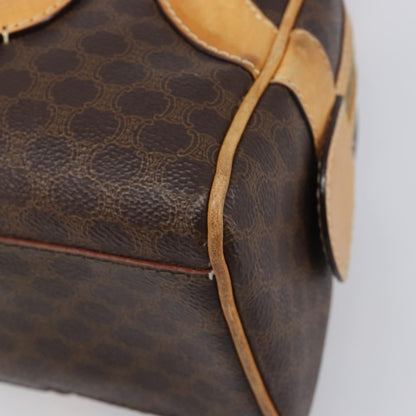 Celine Vintage Shoulder Bag Macadam Canvas & Leather, Brown, PVC, Shoulder Bag