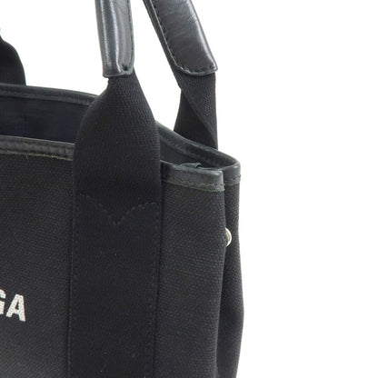 Balenciaga Navy Cabas Canvas with Leather, Black, Canvas, Tote Bag