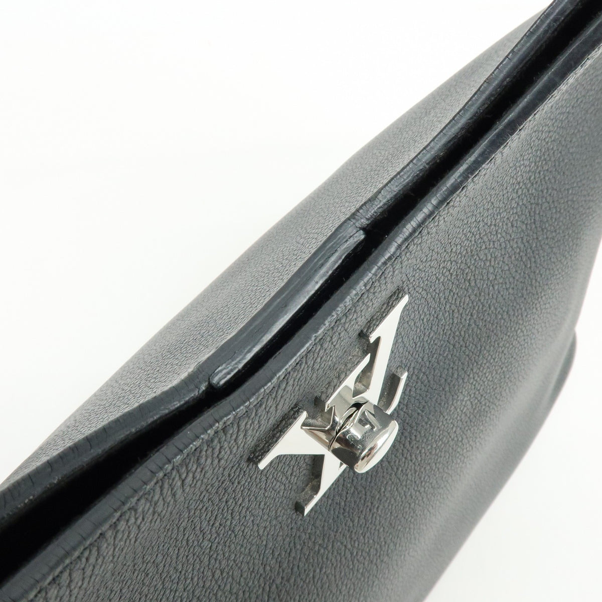 Louis Vuitton Lockme Hobo Leather, Black, Leather, Shoulder Bag
