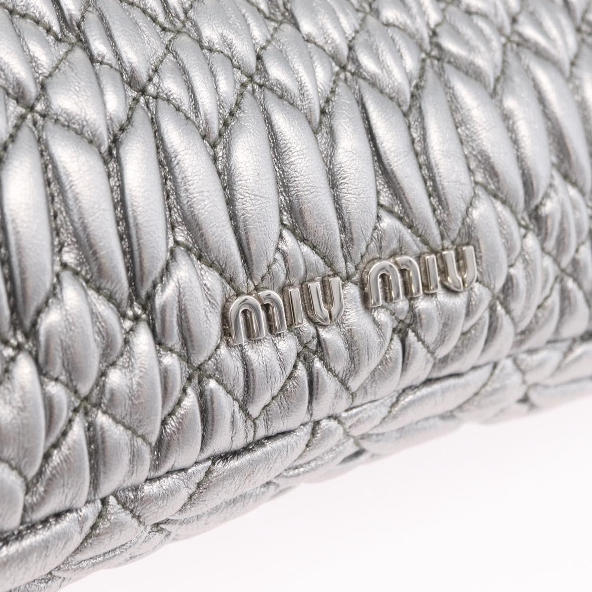 Miu Miu Crystal Clutch Matelasse Leather, Silver, Leather, Clutch