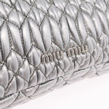 Miu Miu Crystal Clutch Matelasse Leather, Silver, Leather, Clutch