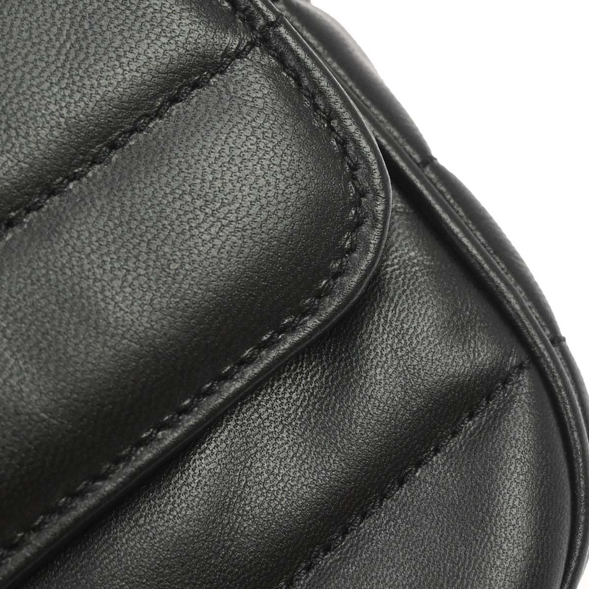 Celine Logo Chain Flap Quilted Goatskin, Black, Leather, Shoulder Bag