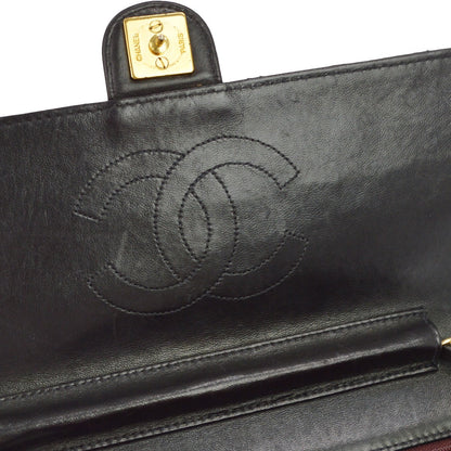 Chanel Vintage Classic Flap Quilted Lambskin, Black, Leather, Shoulder Bag