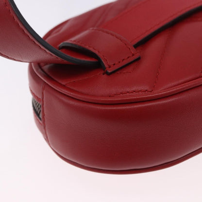 Gucci GG Marmont Belt Matelasse Leather, Red, Leather, Handbag