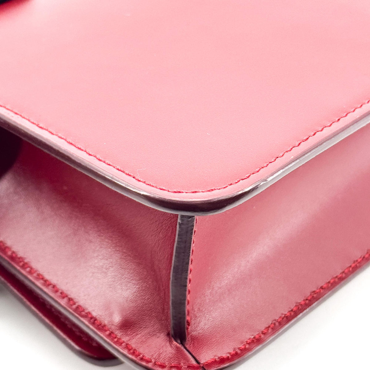 Burberry TB Flap Leather, Red, Leather, Handbag