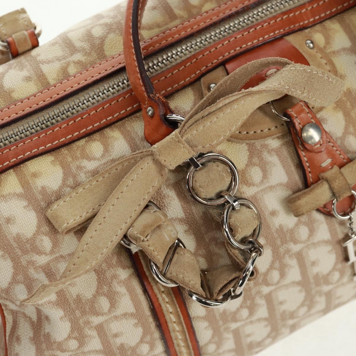 Christian Dior Vintage Trotter Romantique Boston Diorissimo Coated Canvas, Beige, Canvas, Handbag