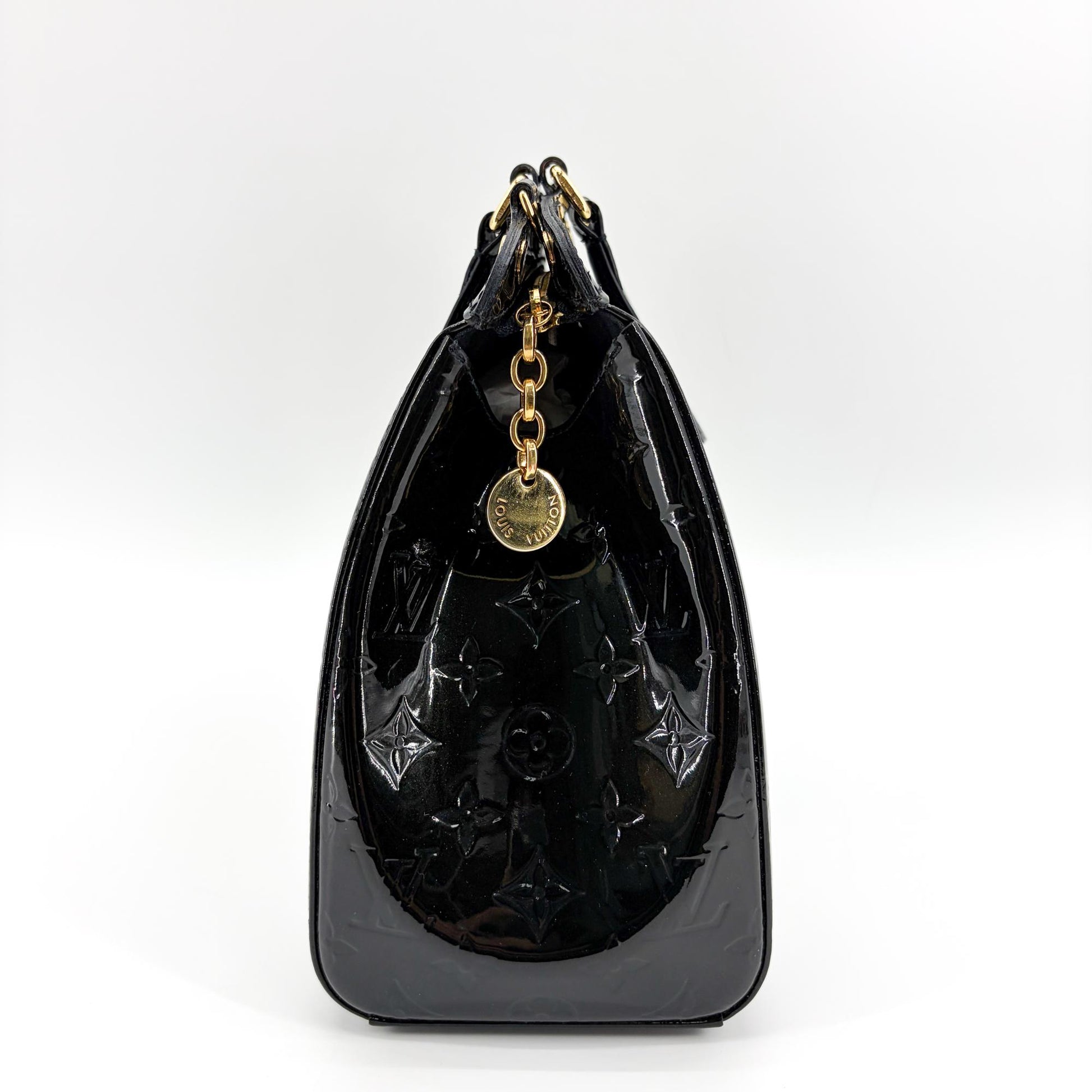 Louis Vuitton Brea NM Monogram Vernis, Black, Patent Leather, Handbag