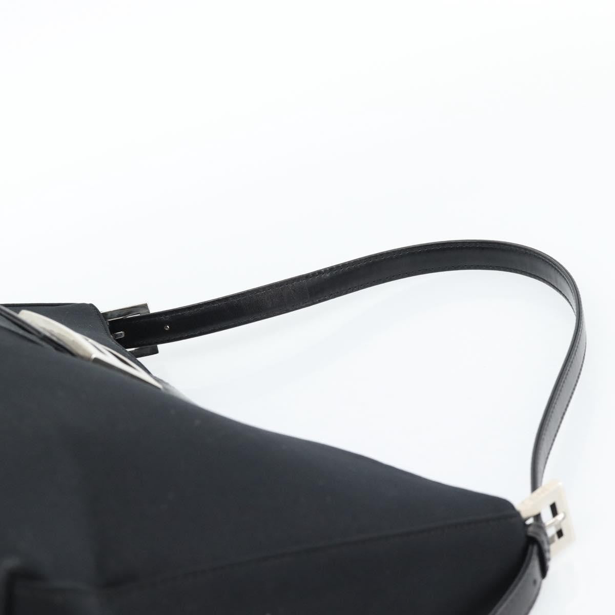 Fendi Mamma Baguette Canvas, Black, Cotton, Shoulder Bag