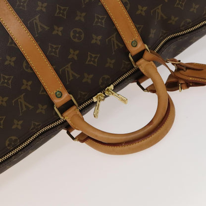 Louis Vuitton Keepall Bandouliere Bag Monogram Canvas, BROWN, CANVAS, Travel bag