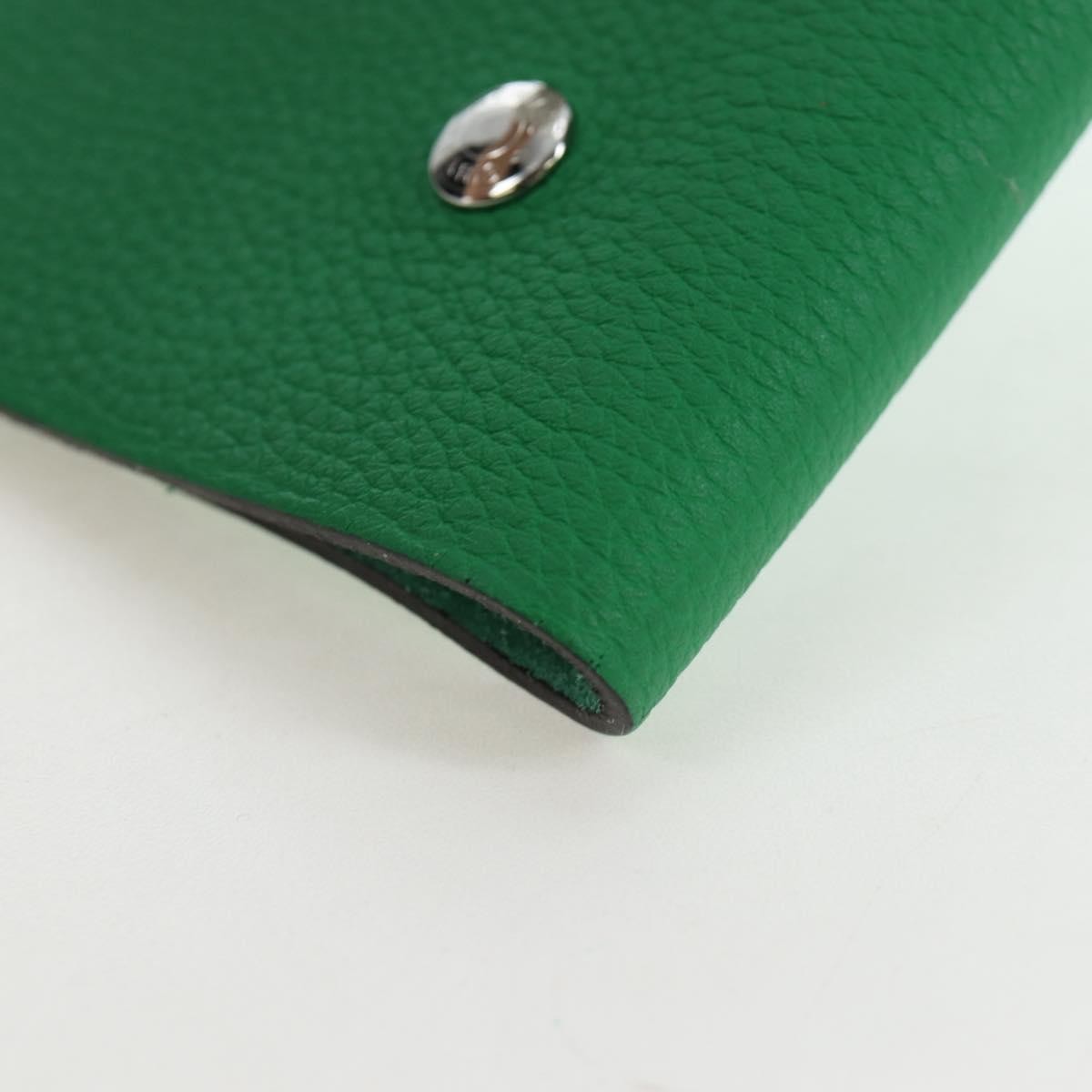 Hermes Ulysse Agenda Cover Leather, Green, Leather, Wallet