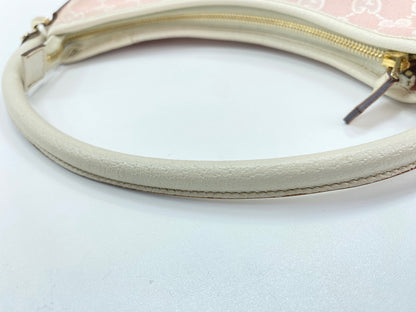 Gucci Abbey D-Ring Hobo GG Denim, Pink, Canvas, Shoulder Bag