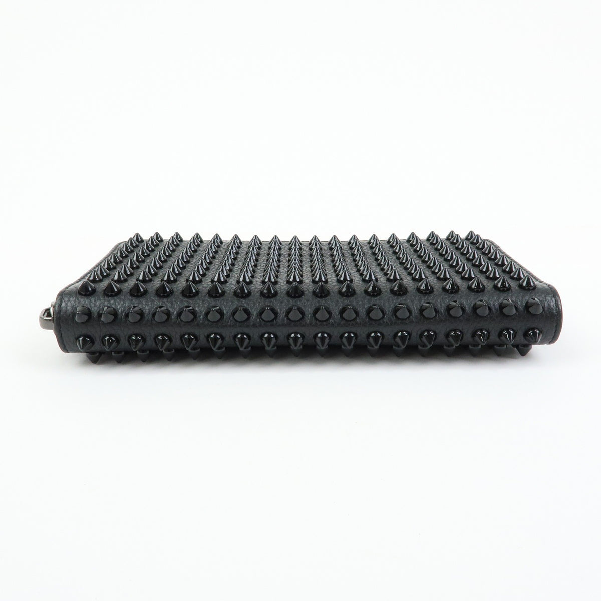 Christian Louboutin Panettone Spiked Leather, Black, Leather, Wallet
