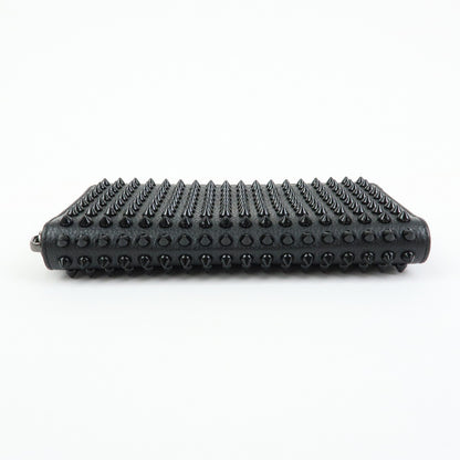 Christian Louboutin Panettone Spiked Leather, Black, Leather, Wallet