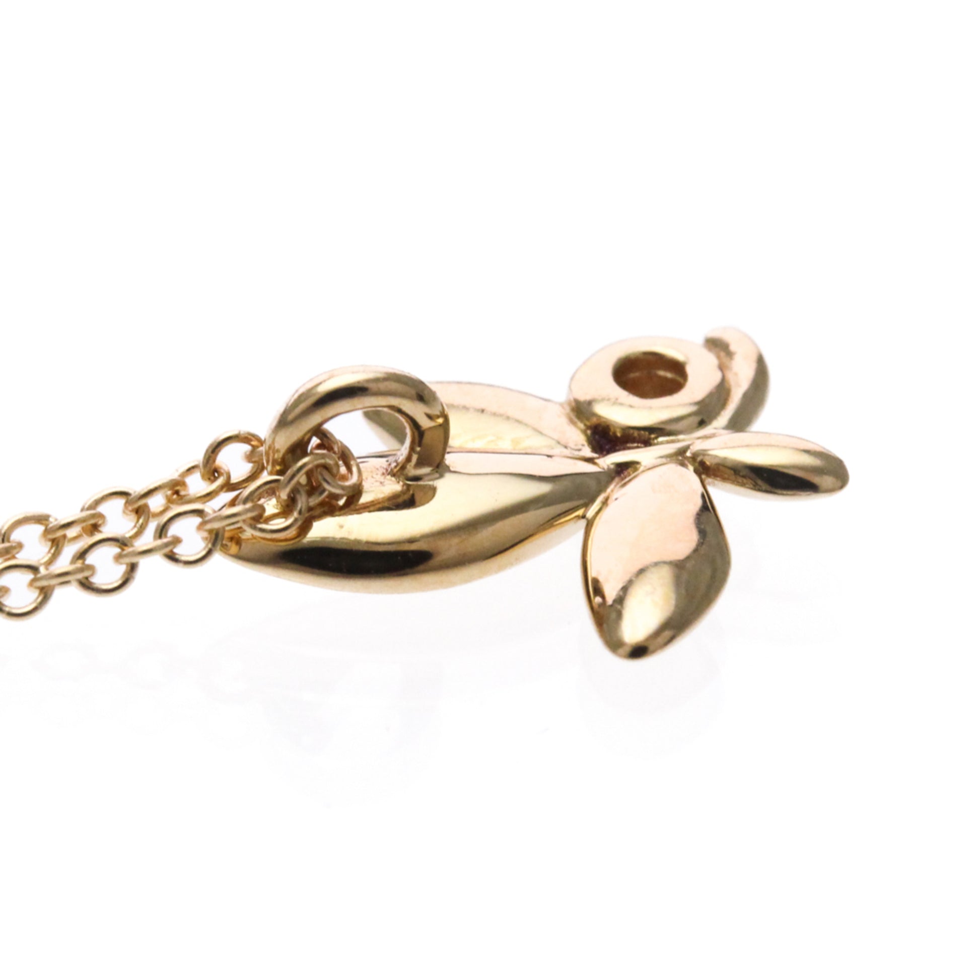 Tiffany & Co. Paloma Picasso Olive Leaf Pendant 18K Rose Gold with Diamond, Gold, Pink Gold, Necklace