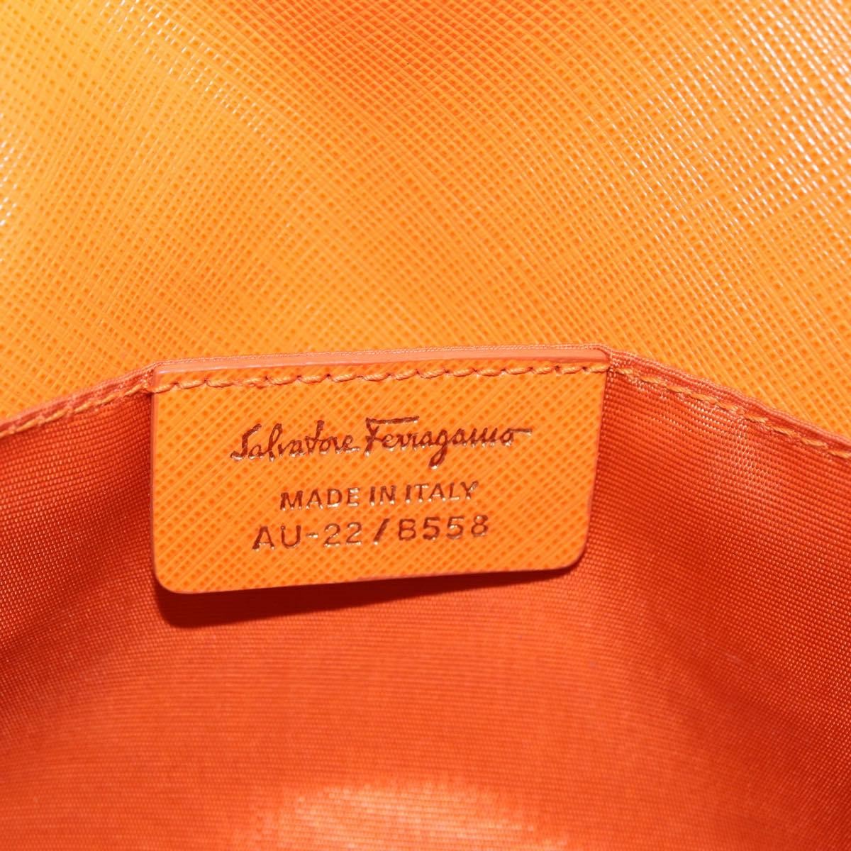 Salvatore Ferragamo Vala Leather, Orange, Leather, Shoulder Bag