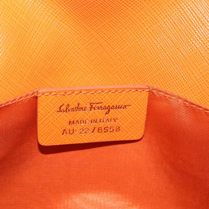 Salvatore Ferragamo Vala Leather, Orange, Leather, Shoulder Bag