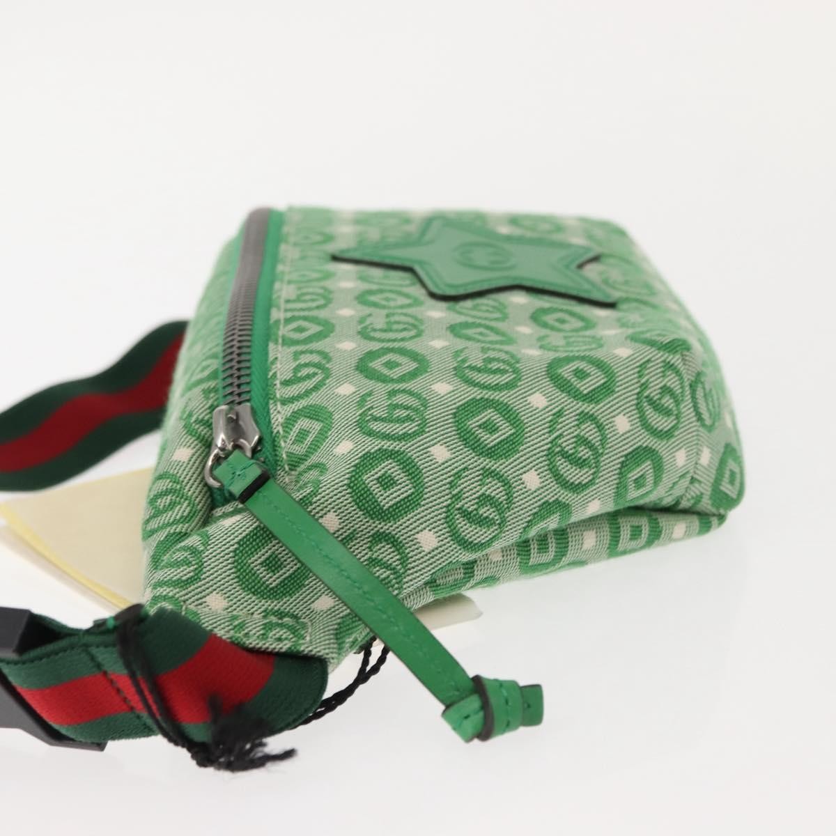 Gucci Children's Belt GG Coated Canvas, Green, Canvas, Handbag