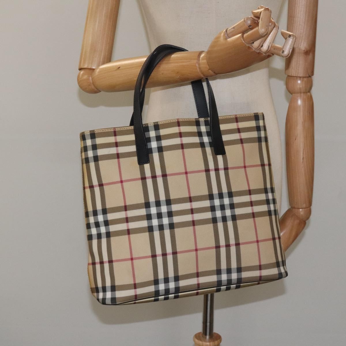 Burberry Nova Check Tote canvas check pattern, Beige, Canvas, Tote Bag