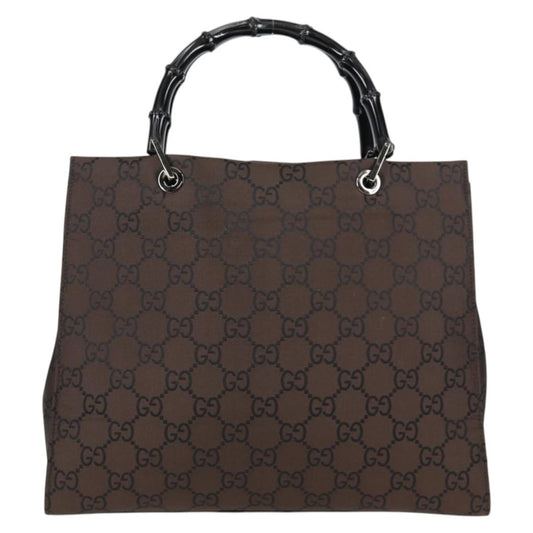 Gucci Bamboo tote bag Canvas, BROWN, CANVAS, Handbag