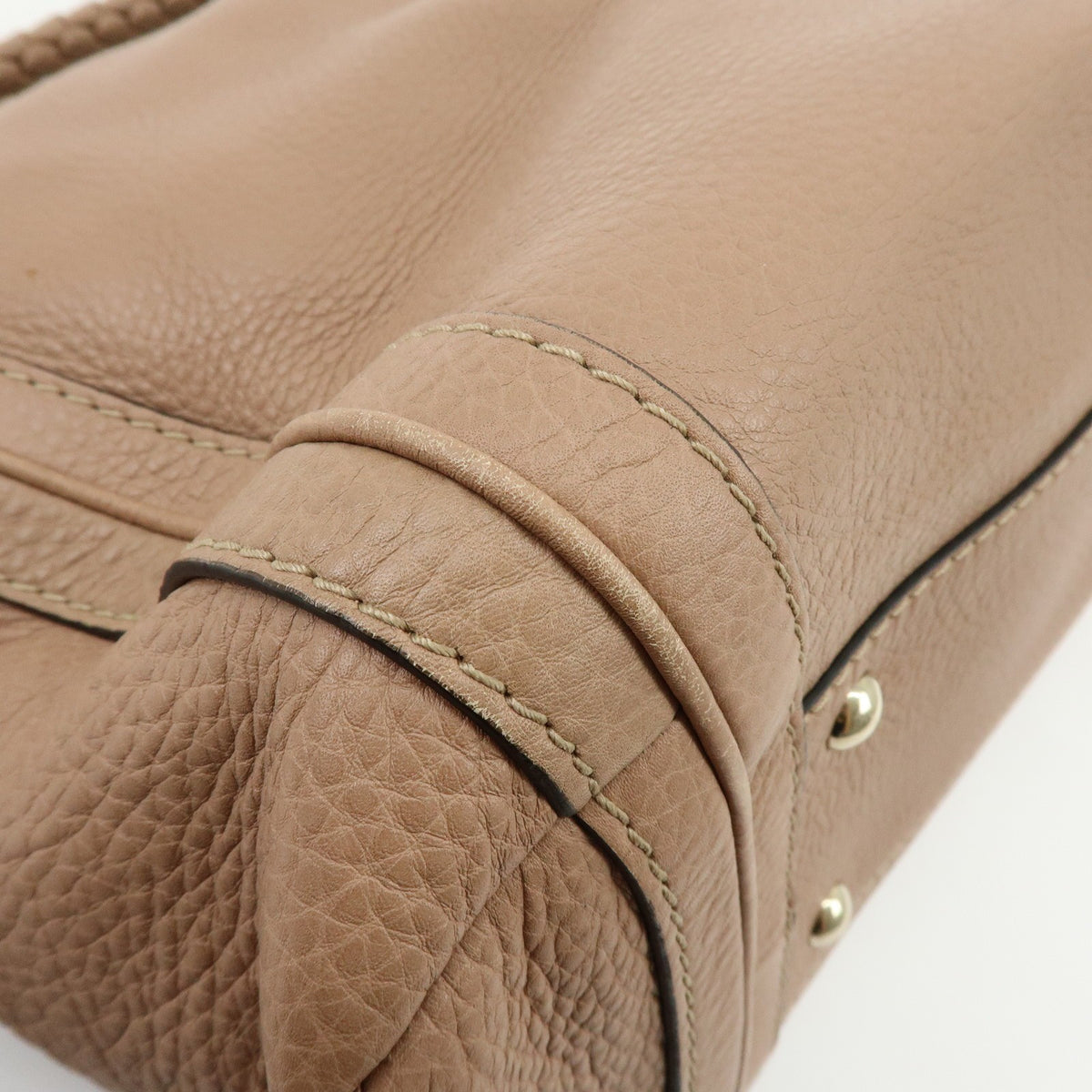 Gucci Bella Zip Leather, Beige, Leather, Tote Bag