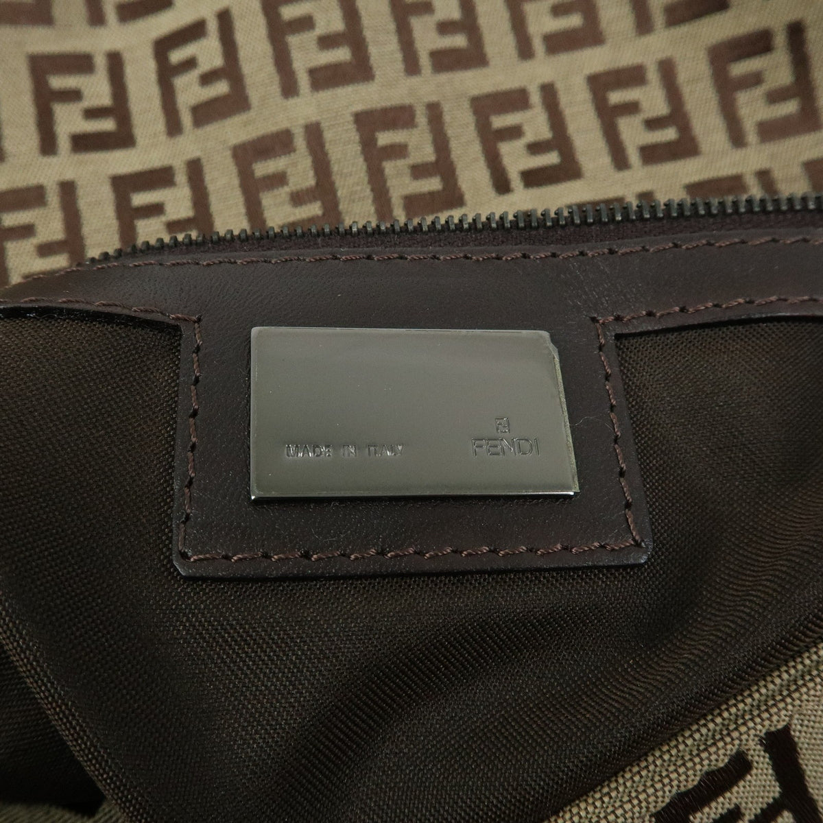 Fendi Fendi mamma baguette Jacquard Canvas, Beige, Canvas, Handbag