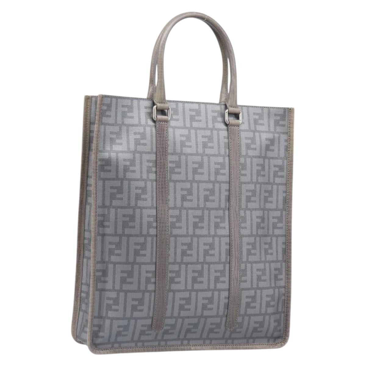 Fendi Open Shopping Zucca Canvas, Gray, Canvas, Tote Bag