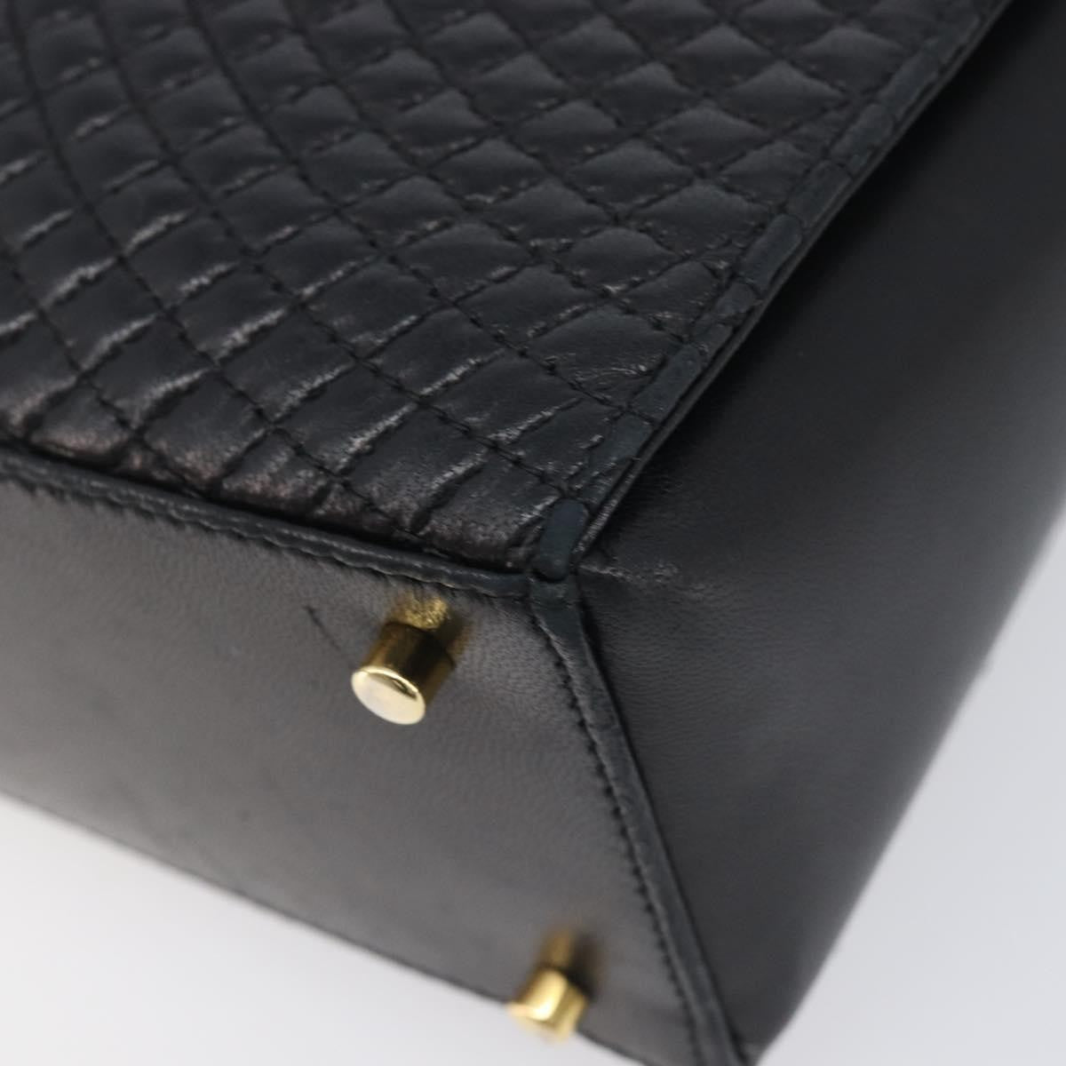 Bally Vintage Chain Quilted Leather, Black, Leather, Shoulder Bag