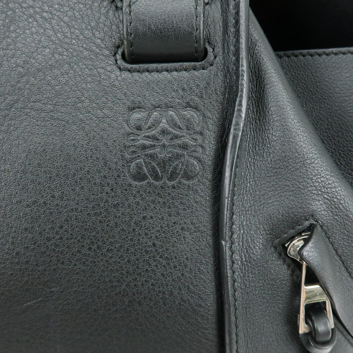 Loewe Hammock Leather, Black, Leather, Handbag
