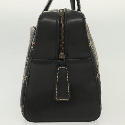 Chanel Surpique Boston Bag Quilted Leather, BLACK, LEATHER, Travel bag