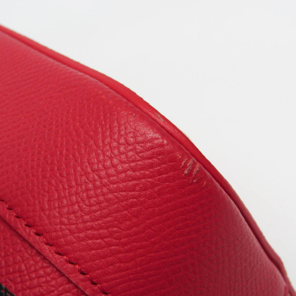 Balenciaga Logo Ville Leather, Red, Leather, Handbag