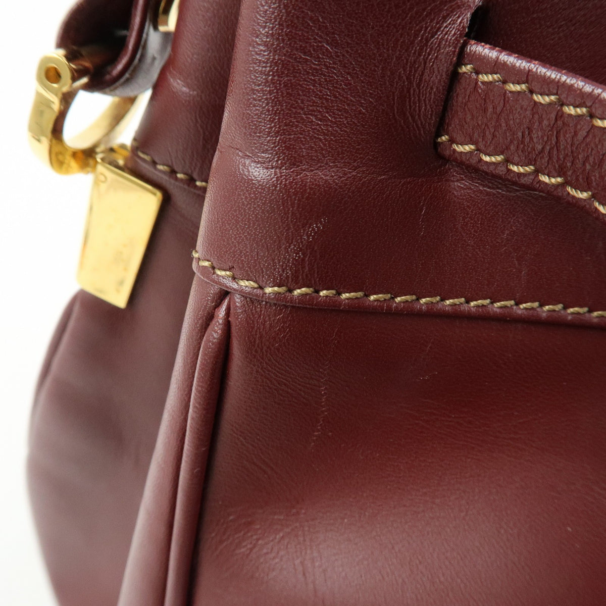 Cartier Must de Cartier Leather, Burgundy, Leather, Shoulder Bag