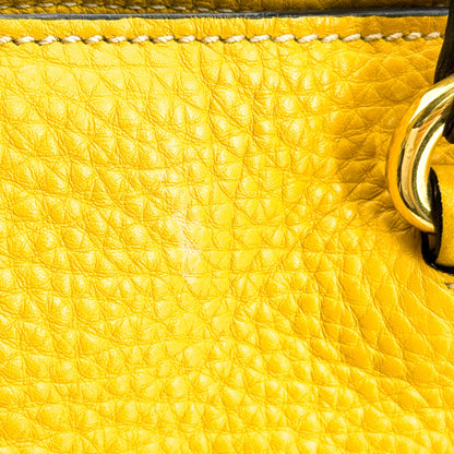 Prada Front Pocket Convertible Tote Leather, Yellow, Leather, Tote Bag