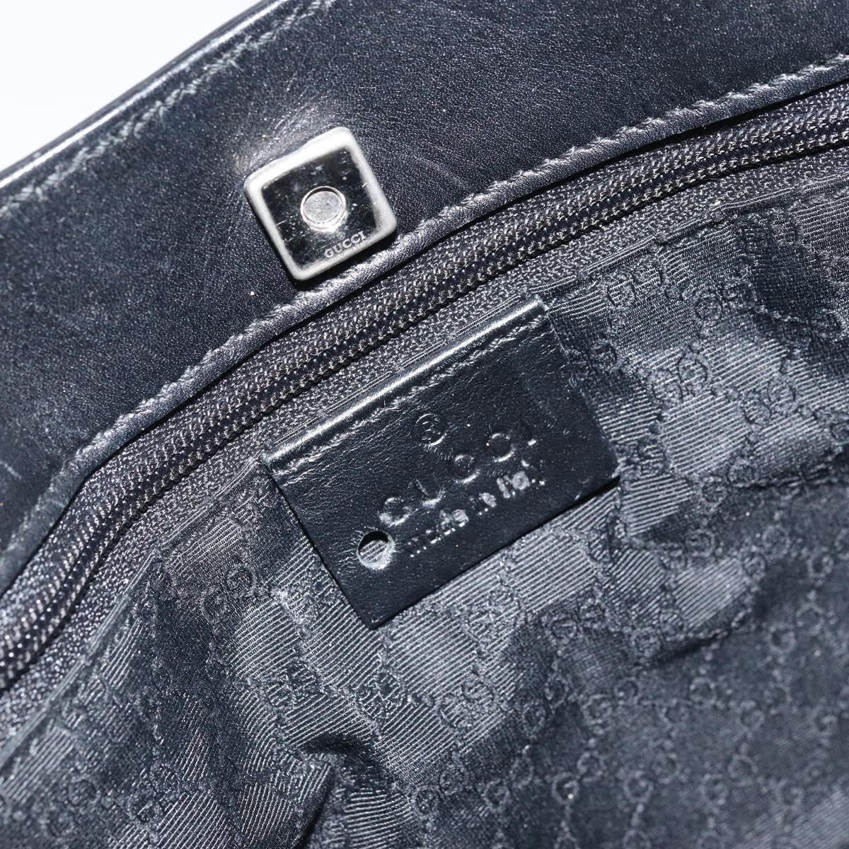 Gucci Vintage Web Tote Leather, Black, Leather, Tote Bag
