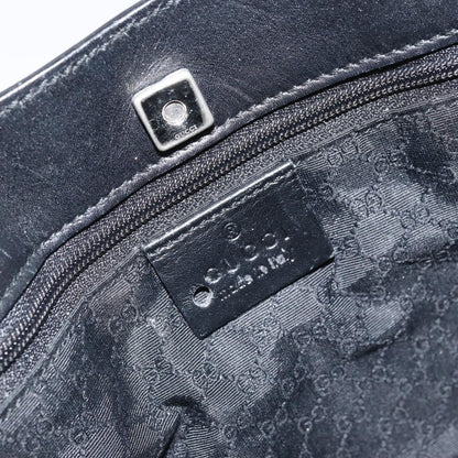 Gucci Vintage Web Tote Leather, Black, Leather, Tote Bag