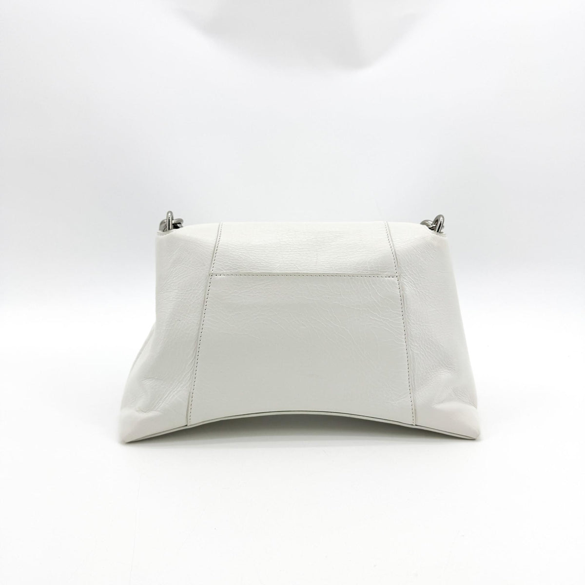 Balenciaga Downtown S Chain-Handle Leather, White, Leather, Shoulder Bag