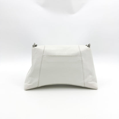 Balenciaga Downtown S Chain-Handle Leather, White, Leather, Shoulder Bag