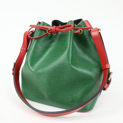 Louis Vuitton Bicolor Petit Noe Epi Leather, Green, Leather, Handbag