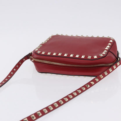 Valentino Garavani Rockstud Camera Leather, Red, Leather, Crossbody Bag